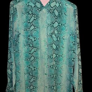 Green Snake Print Blouse